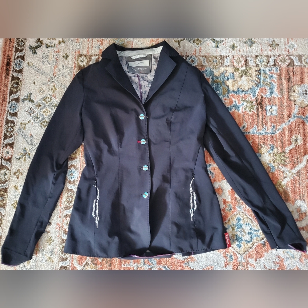 Animo Women's Black Equestrian Show Jacket - rhinestone accents